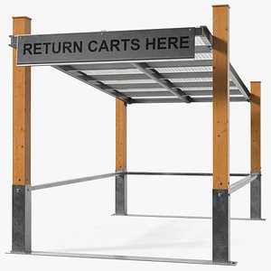 3D model Covered Shopping Cart Corral