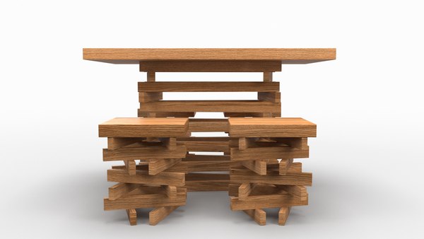 3D Dining Table Pile of Wood model - TurboSquid 1783705