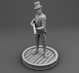 3D Angry cowboy