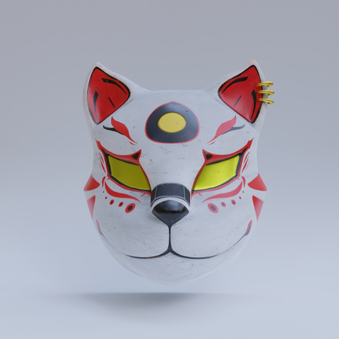 3D Kitsune Mask Model TurboSquid 1879539