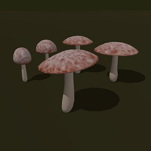 3d model of mushroom cartoon