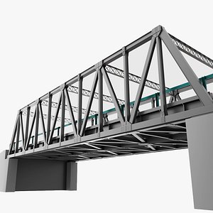 Steel road bridge for vehicles Eiffel-style lattice truss
