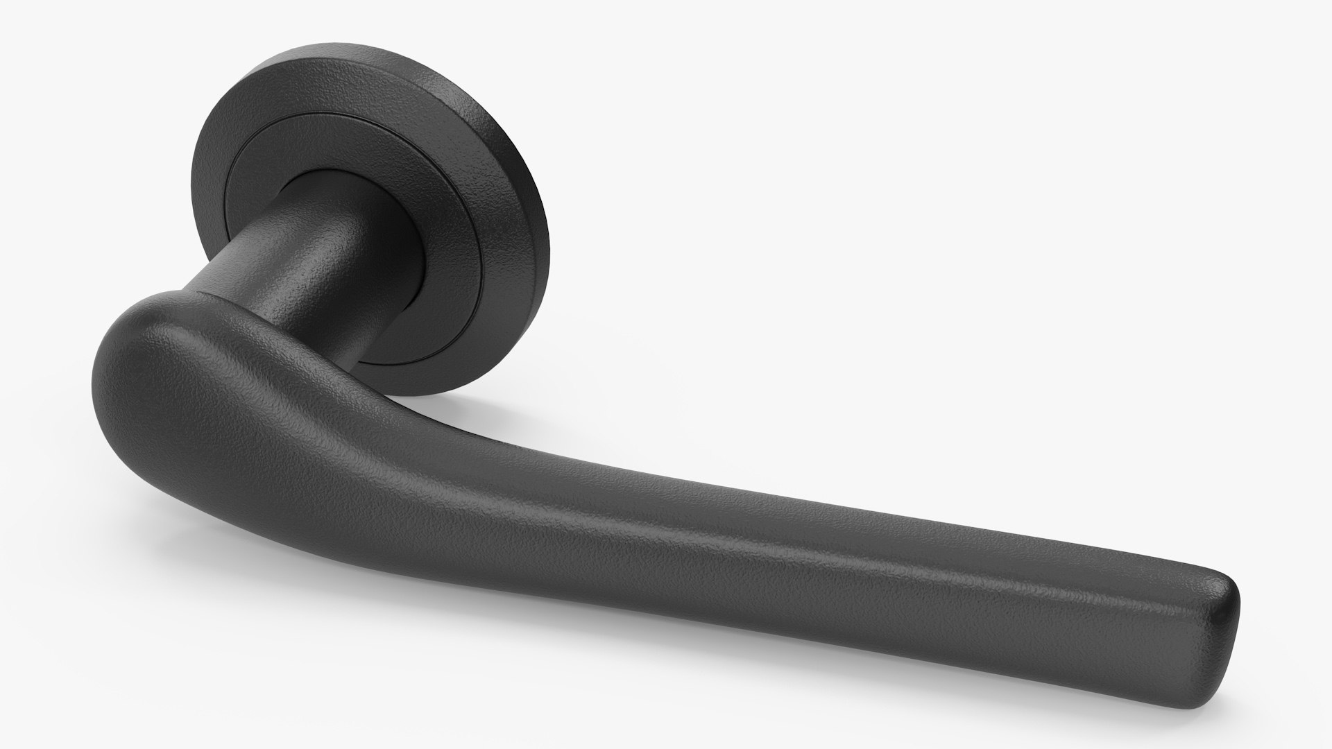 Black Curved Door Handles 3D model preview