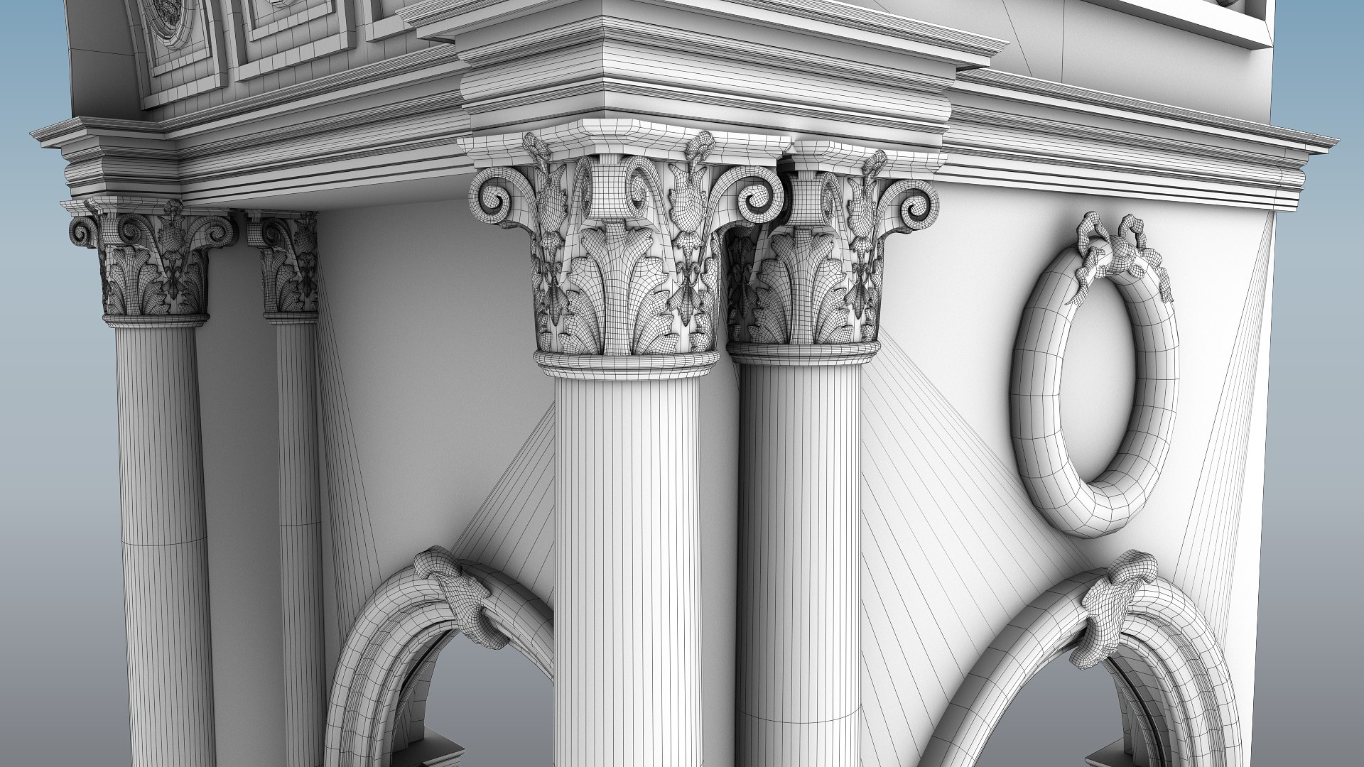Classic Arch Gate With Pediment Entrance 3D - TurboSquid 2295935