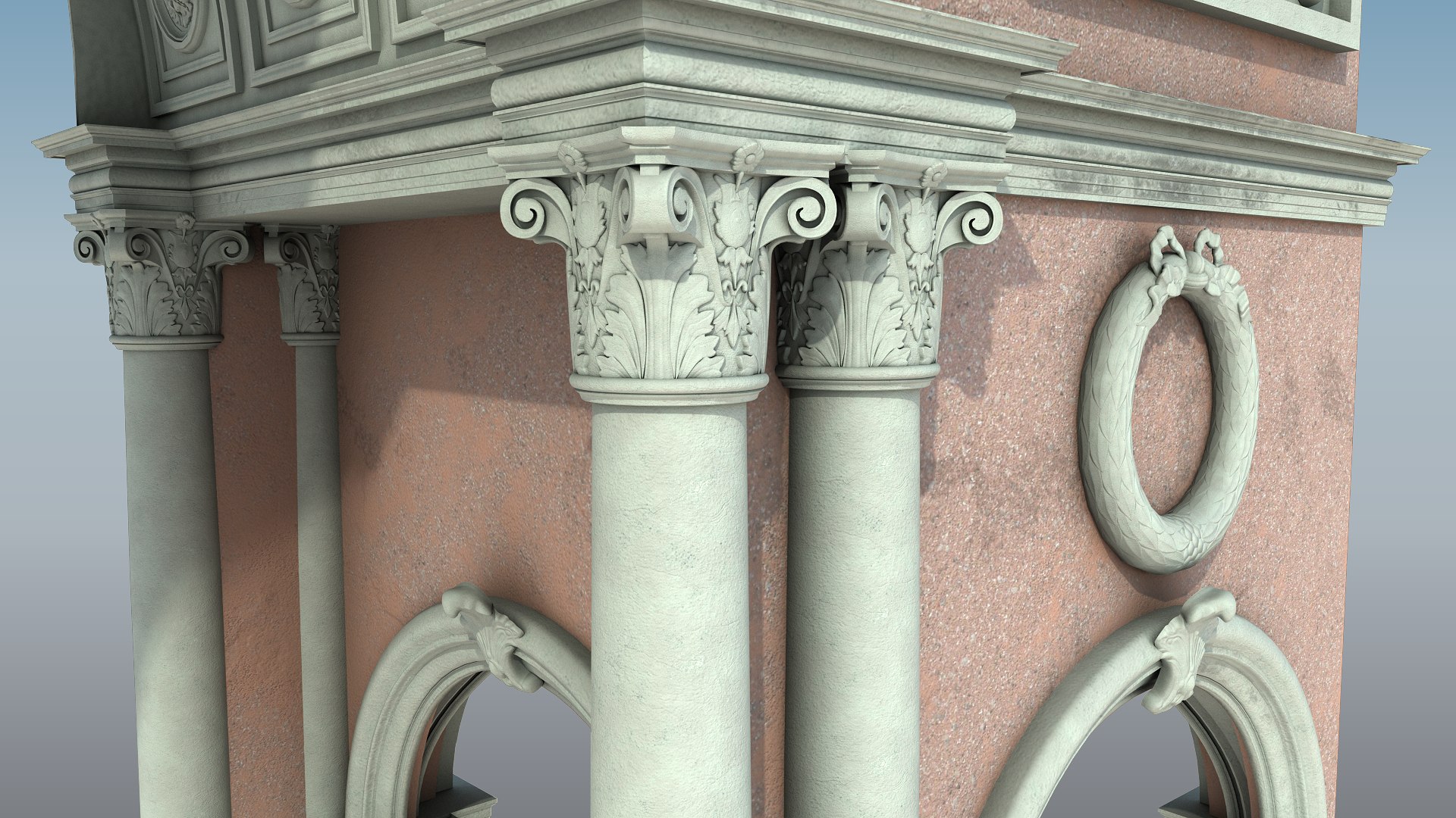 Classic Arch Gate With Pediment Entrance 3D - TurboSquid 2295935