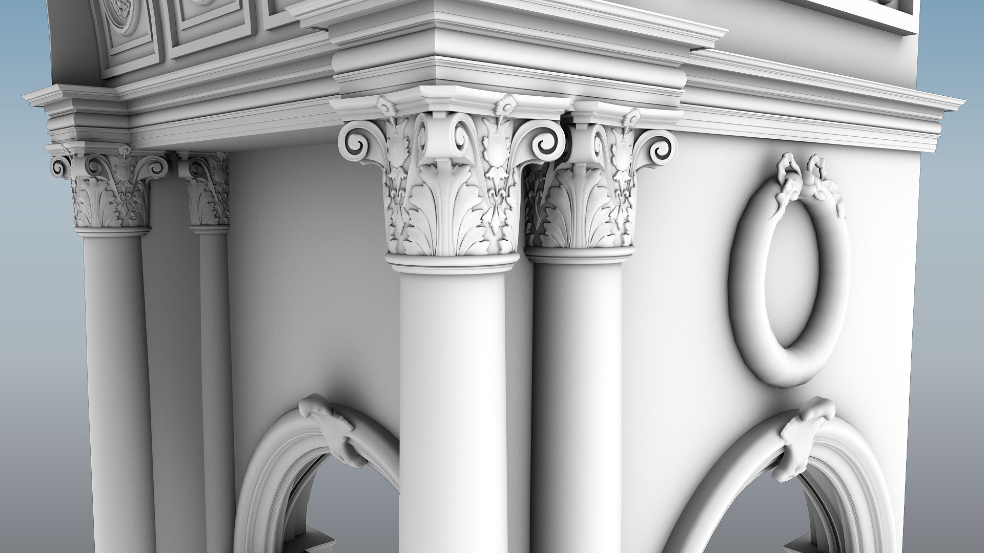 Classic Arch Gate With Pediment Entrance 3D - TurboSquid 2295935
