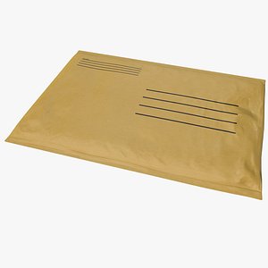 3d small yellow envelope model