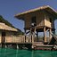 Overwater Bamboo Huts with Connecting Deck and Raft