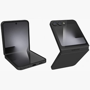 3D Samsung Galaxy Z Filp7 FE Black Animated