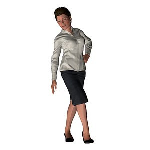 Game ready Character Animated Rigged woman