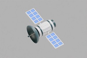 Space Satellite Cartoon 3D