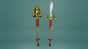 Priestess bell-Mikosuzu and Hokosuzu 3D model