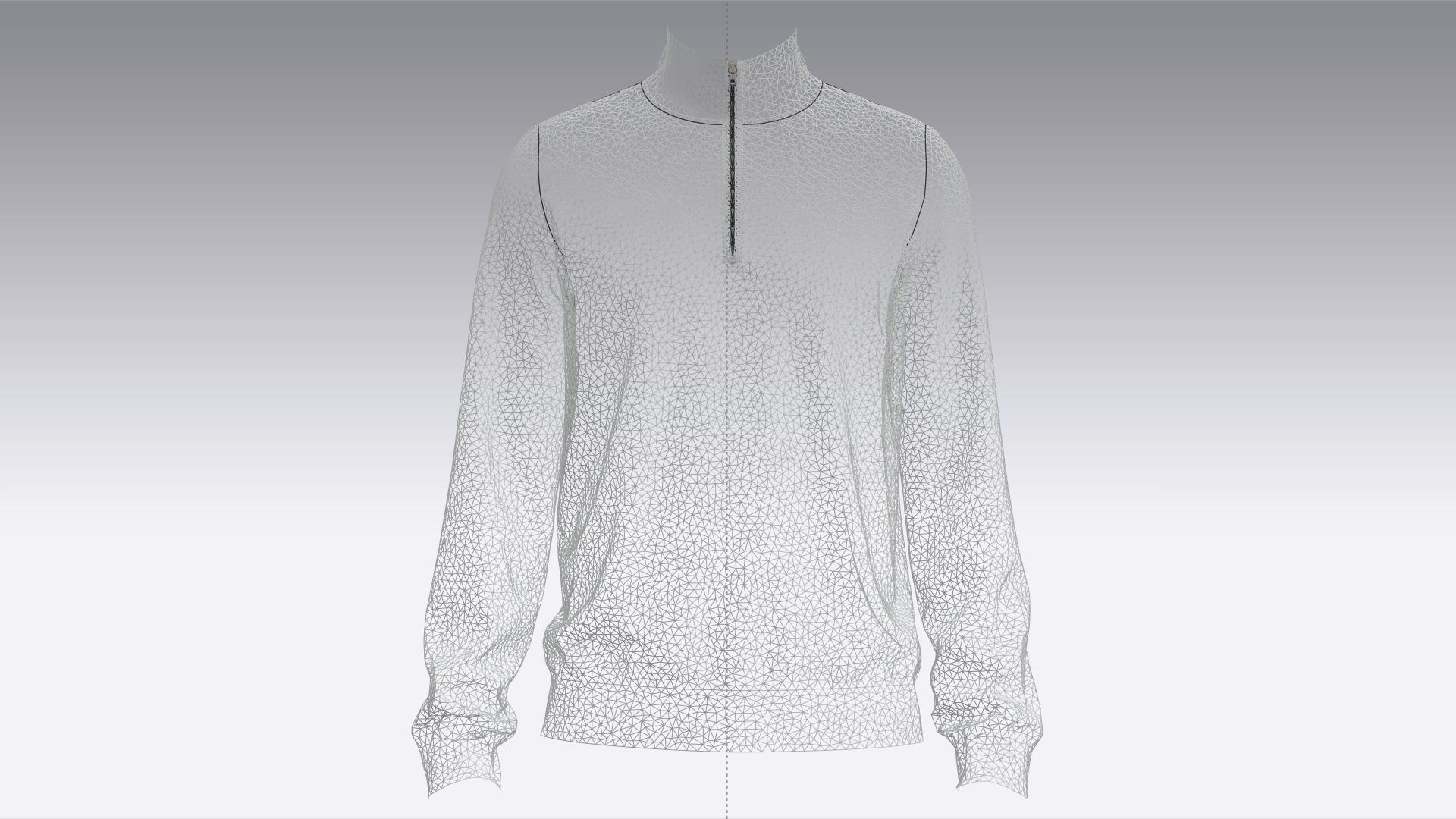 3d Printed Half Zipper Sweater For Men