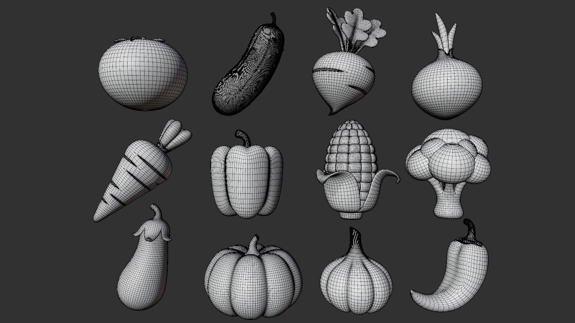 Stylized Fruits and Vegetables Pack 3D model https://p.turbosquid.com/ts-thumb/cg/dU20PM/aN/wireframe_vegetables/jpg/1746209672/1920x1080/fit_q87/5847108334879a4aa53fba30ba26165c110c1116/wireframe_vegetables.jpg