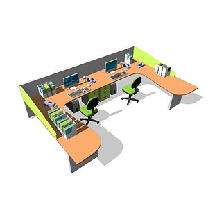 3d model office desk