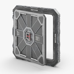 3D Sci-Fi Maintenance Bay Hatch Grey