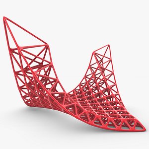 Winged Sci-Fi Space Truss Structure 05 3D model