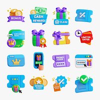 Redeem Offer 3D Icon Collection