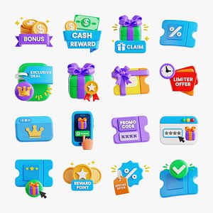 Redeem Offer 3D Icon Collection