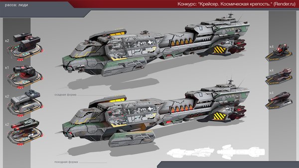 Scifi Space Cruiser 3d Model