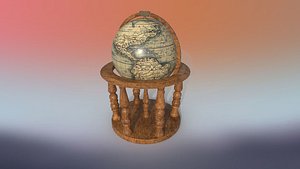Globe world map PBR low-poly 3D