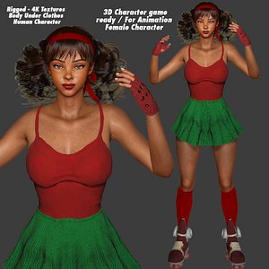 AAA REALISTIC BROWN SKIN BARBIE CHARACTER - GAME READY RIGGED 3D model
