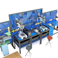 Industrial workbench garage tools and lathe drilling machine