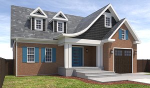 3D home house exterior