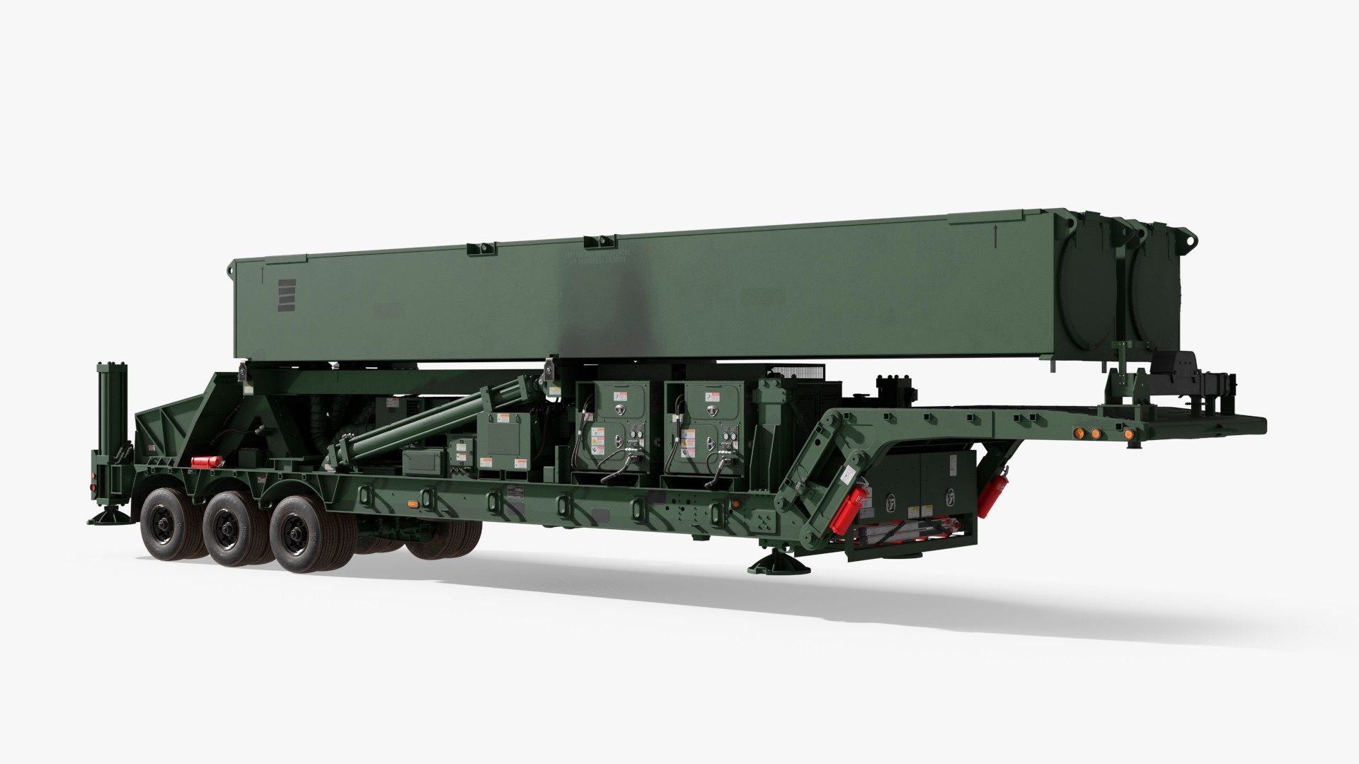 Hypersonic TEL Trailer Full Green Transport 3D model preview
