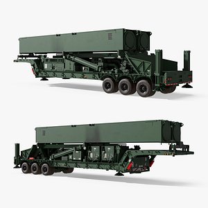 3D Hypersonic TEL Trailer Full Green Transport model