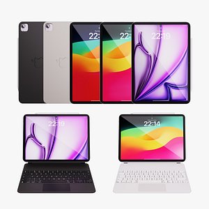 iPad Air 11 inch Purple M2 2024 With Magic Keyboard 3D