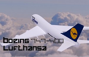 3d model commercial aircraft lufthansa