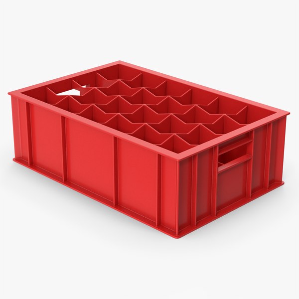 Red Plastic Bottle Crate model