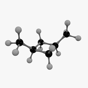 Dimethylcyclobutane Molecule 3D model