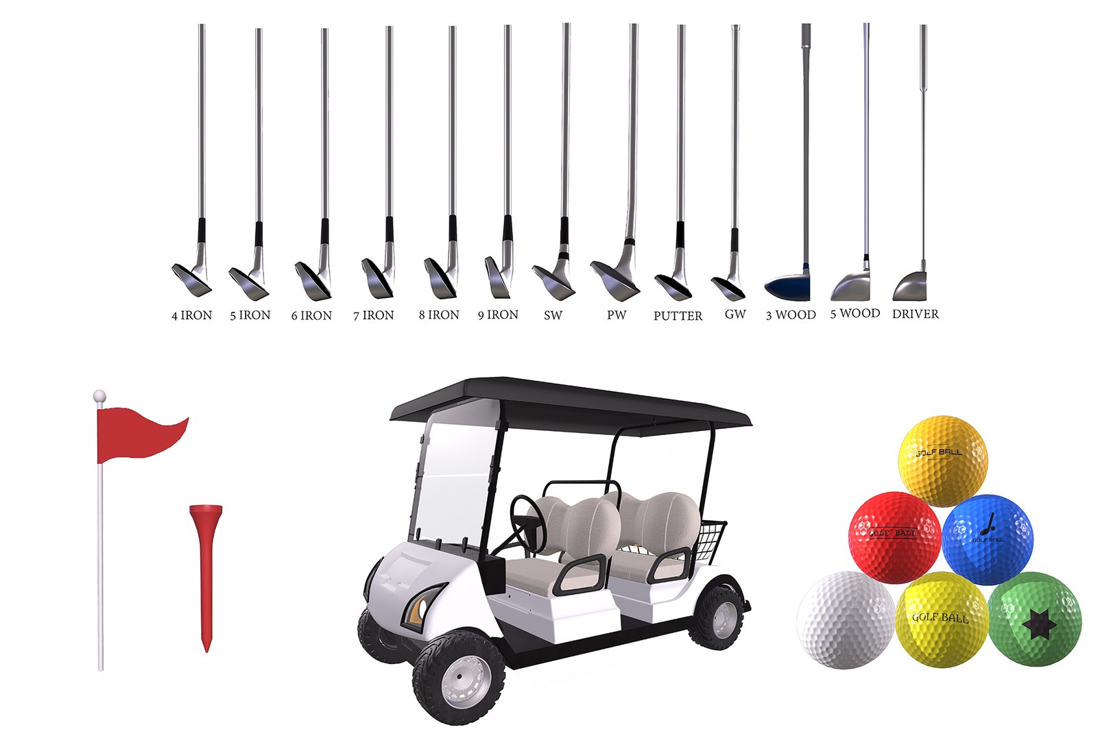 Pro Golf Asset Pack 3D Model - TurboSquid 2229838