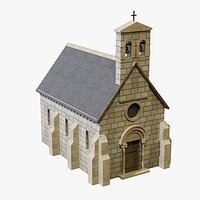 Medieval Romanesque Chapel - Game Ready PBR