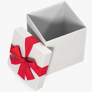3D gift box open white