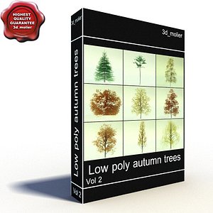 autumn trees 3d model