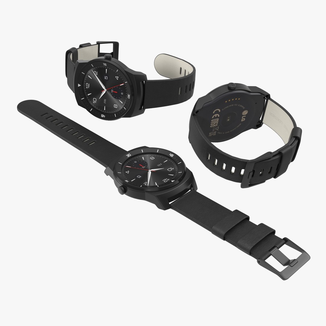 LG G Watch R 3D Models Set 3D model preview