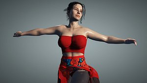 Realistic sexy girl Eva with dancing animation 3D model