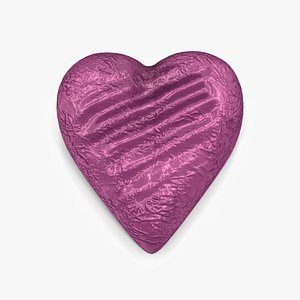 chocolate candy heart purple 3d 3ds