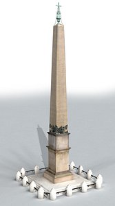 obelisk st peter rome 3d model