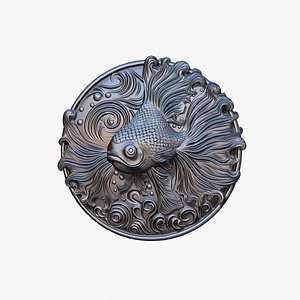 Zodiac medallion Pisces 3D model