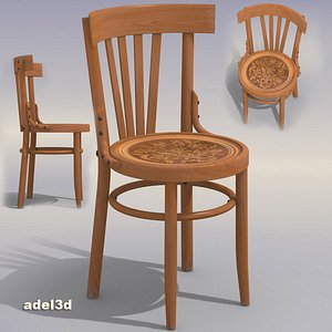wood chair 3d model
