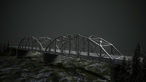 Old Modular Bridge PBR Game-Ready model
