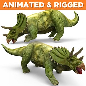 triceratops rigged animation 3D model
