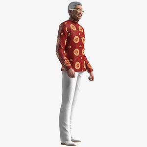 Chinese Elderly Man Traditional Style Rigged for Cinema 4D