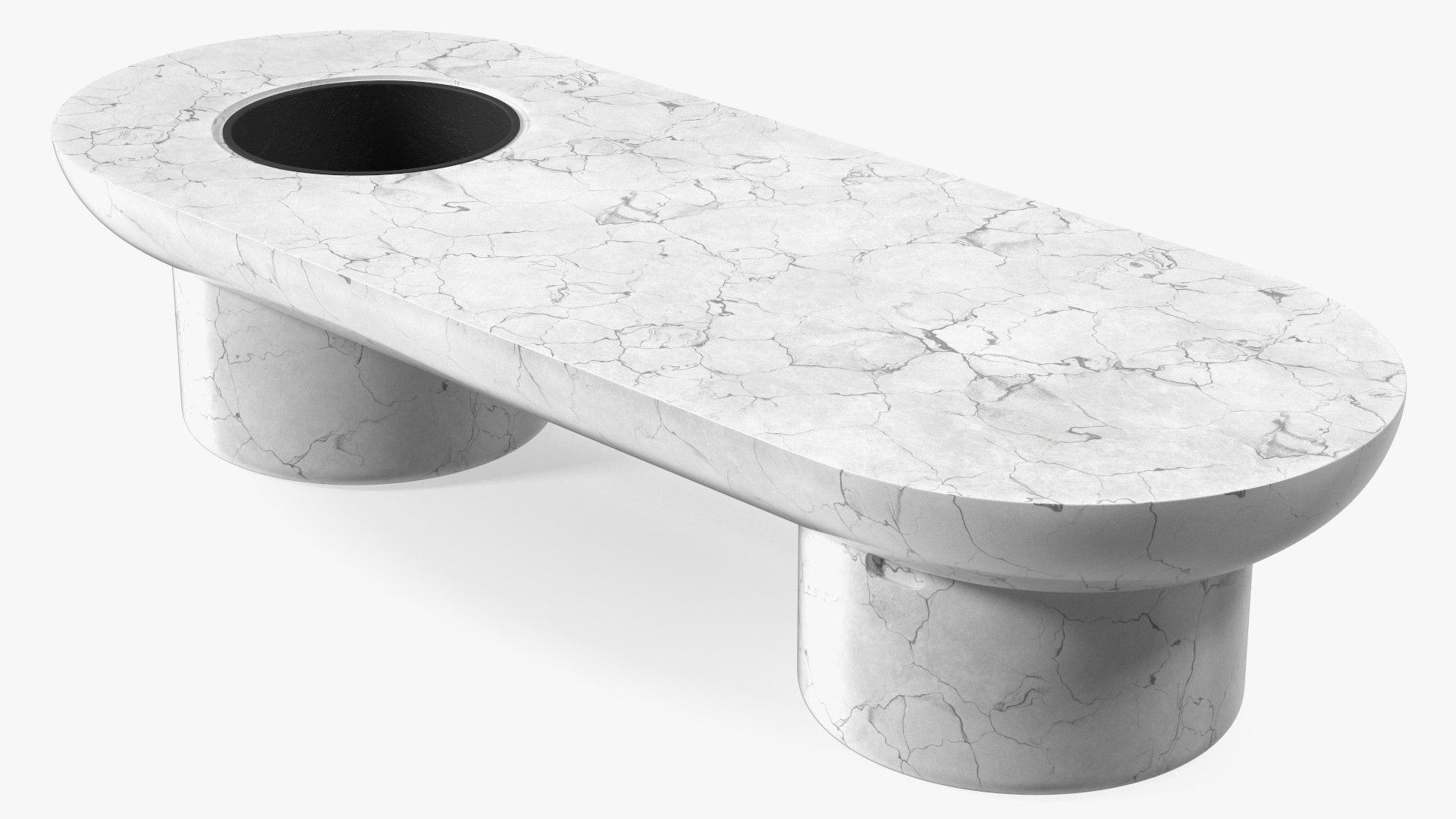 Outdoor Marble Bench 3D model preview