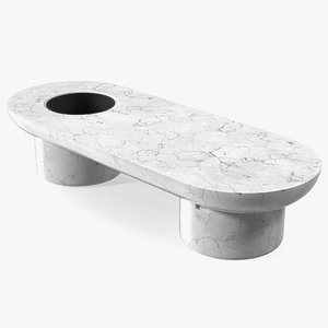 Outdoor Marble Bench 3D model