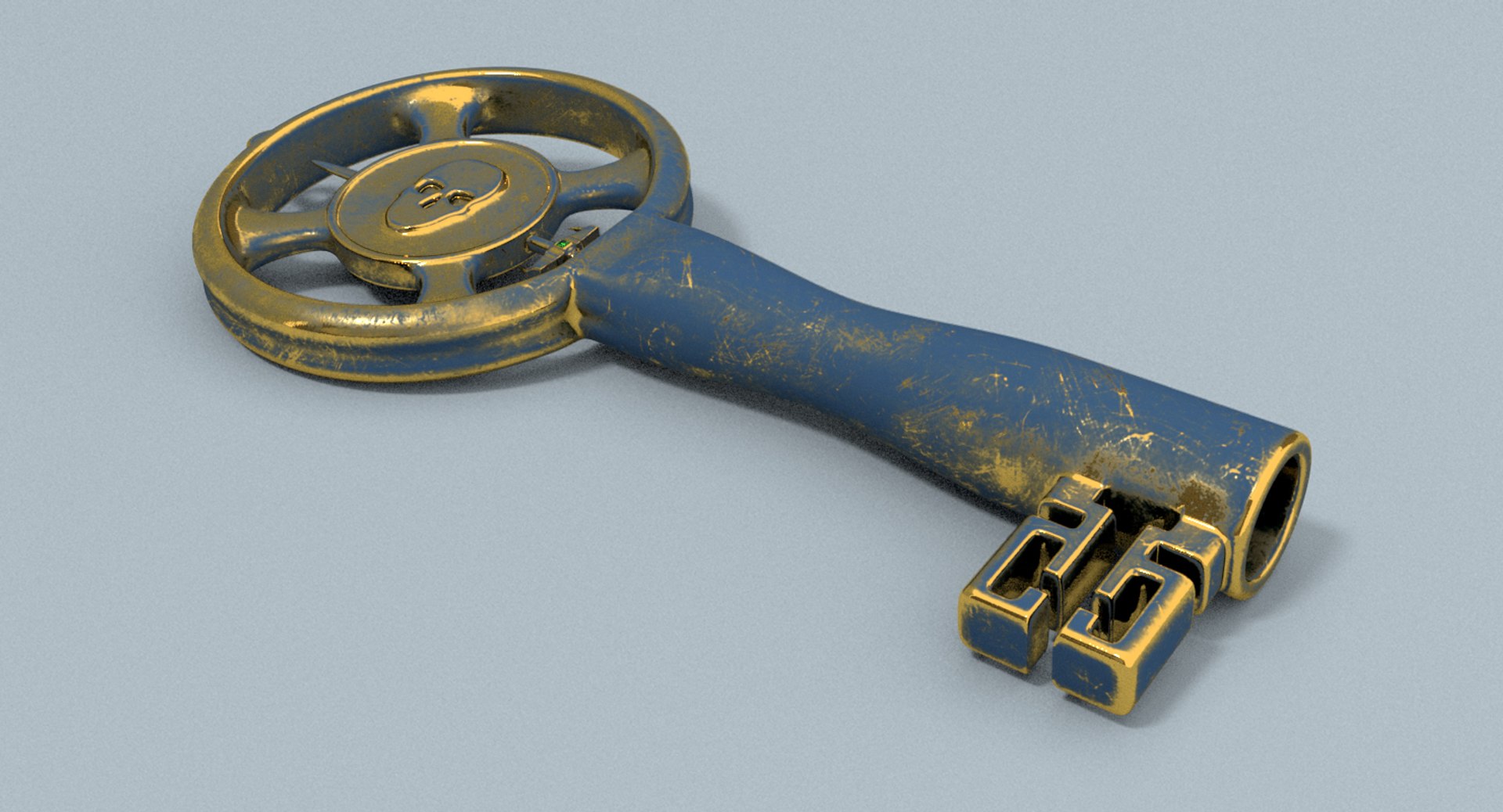 obj gold skull key